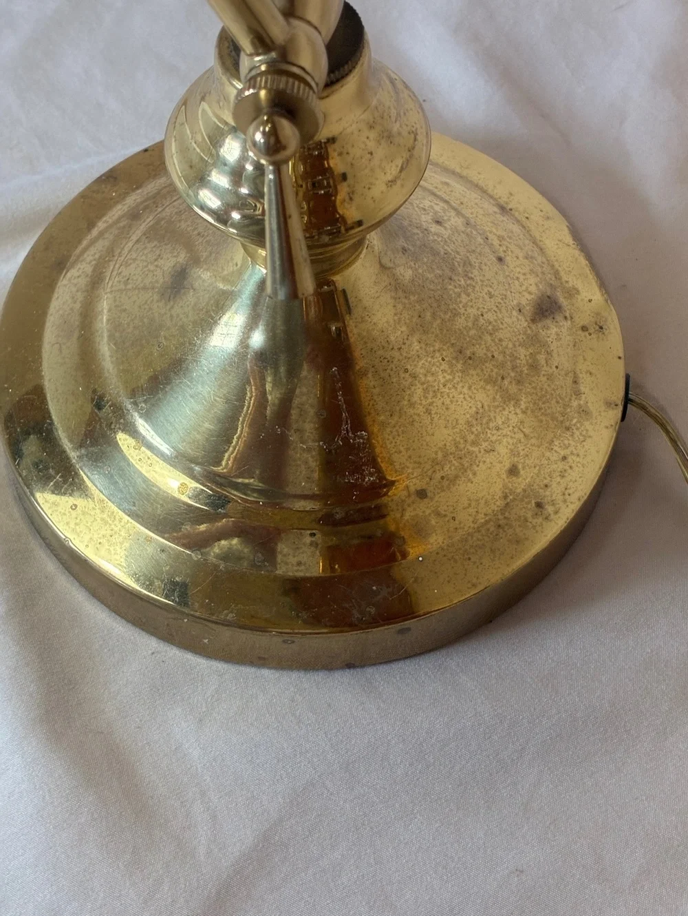 Vintage Brass Desk Lamp with Adjustable Arm and shade